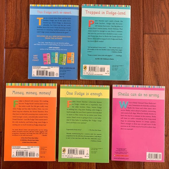 JUDY BLUME COMPLETE FUDGE SERIES 1-5 Fourth Double Shelia Super Fudge-a-mania - Picture 5 of 12